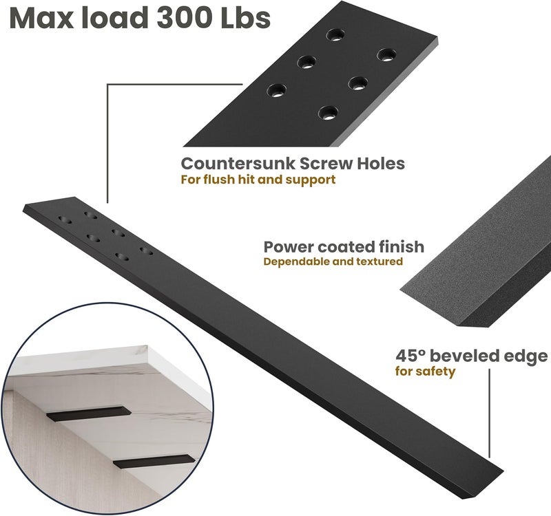 BATODA 14" Countertop Support Brackets (4 pcs) for Granite - Heavy Duty L Shelf Bracket - Wall Mounted Support for DIY Open Shelving – Knee Wall Support - Mounting Hardware Included ( Pack 4 ) - Image 3